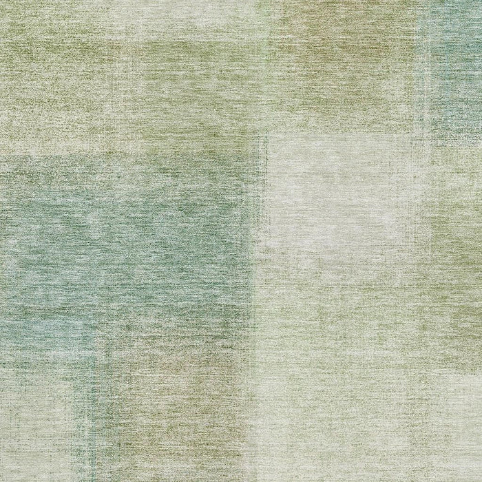 10' X 14' Transitional Abstract Washable Area Rug With UV Protection - Artichoke Green