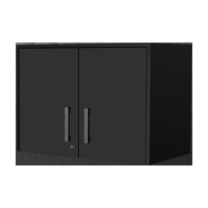 Wall mounted Accent Cabinet With Four Shelves And Six Drawers - Black