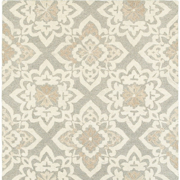5' X 8' Wool Geometric Hand Tufted Area Rug - Gray And Sand