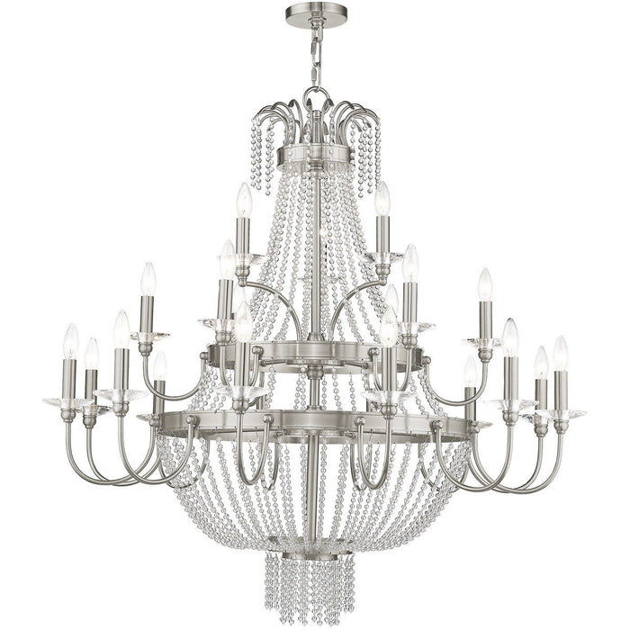 43" Multi Light Dimmable Chandelier With Shades - Nickel