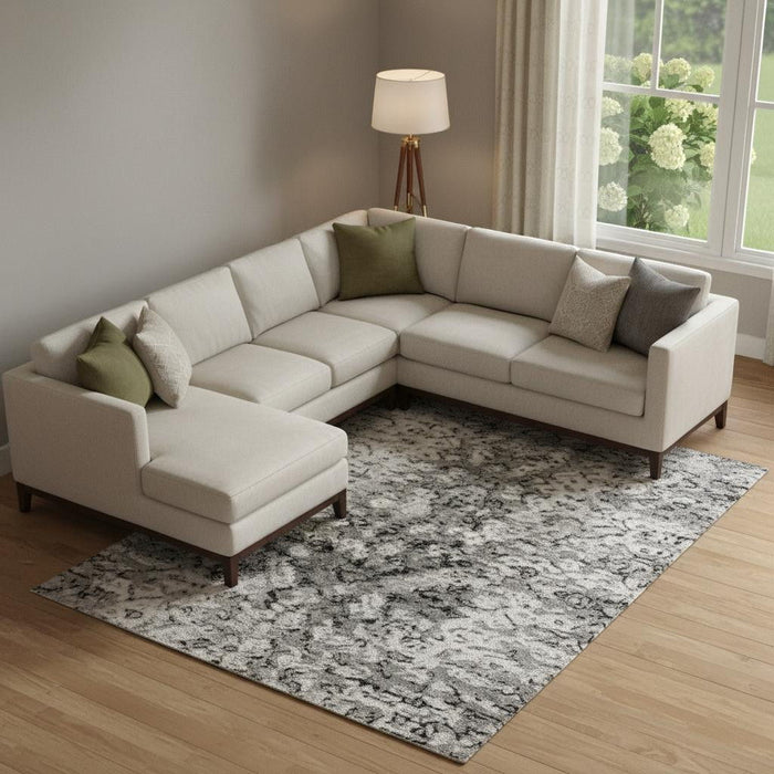10' X 14' Abstract Washable Area Rug With UV Protection (717344) - Taupe / Khaki