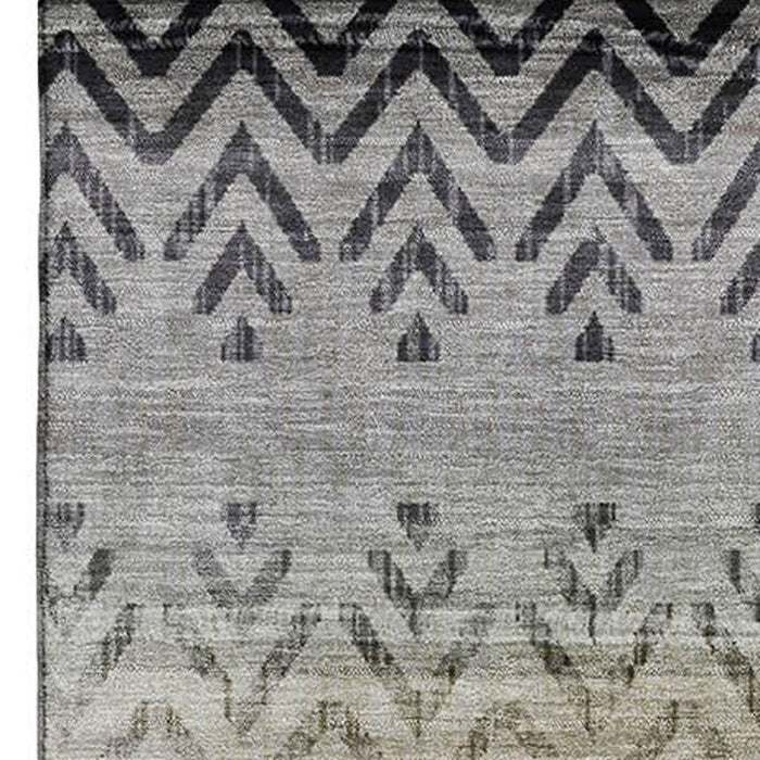 10' X 14' Geometric Washable Area Rug With UV Protection (715657) - Gray / Charcoal