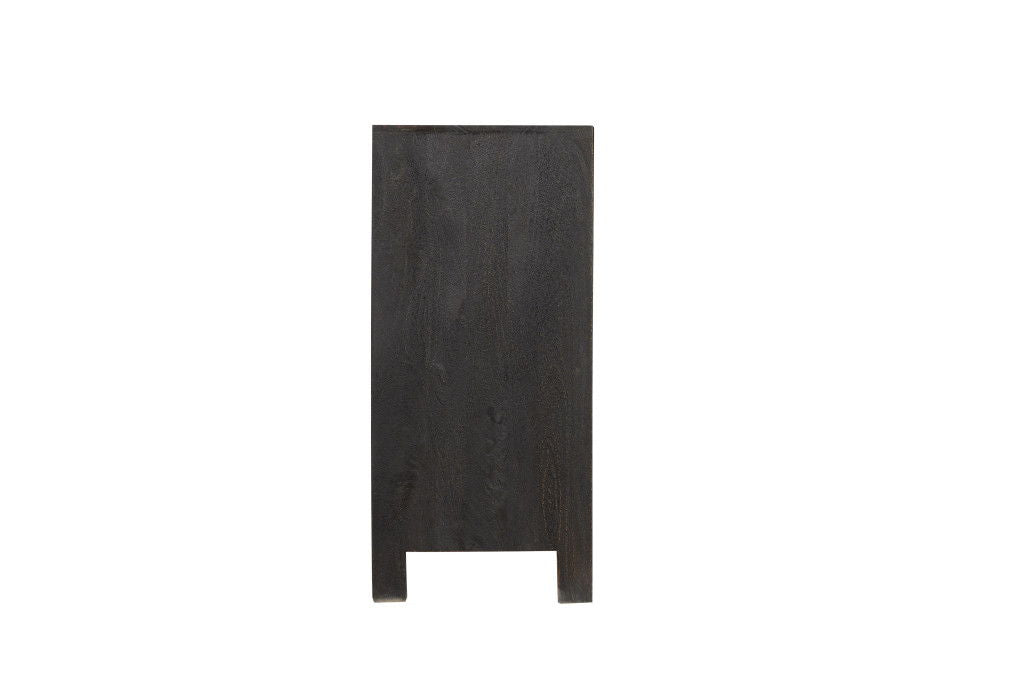 57" Solid Wood Six Drawer Dresser - Black