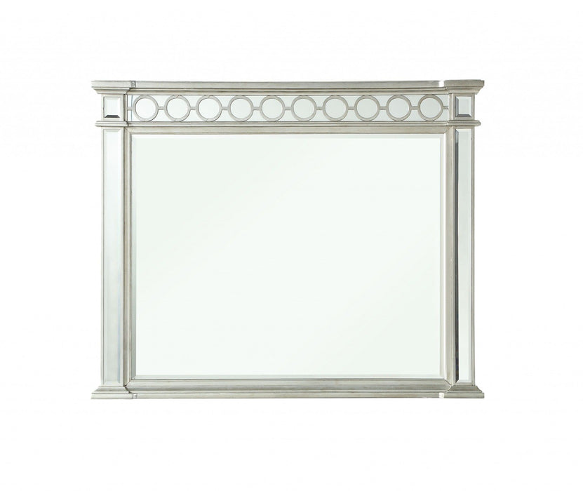 42" Framed Mounted Dresser Mirror - Silver