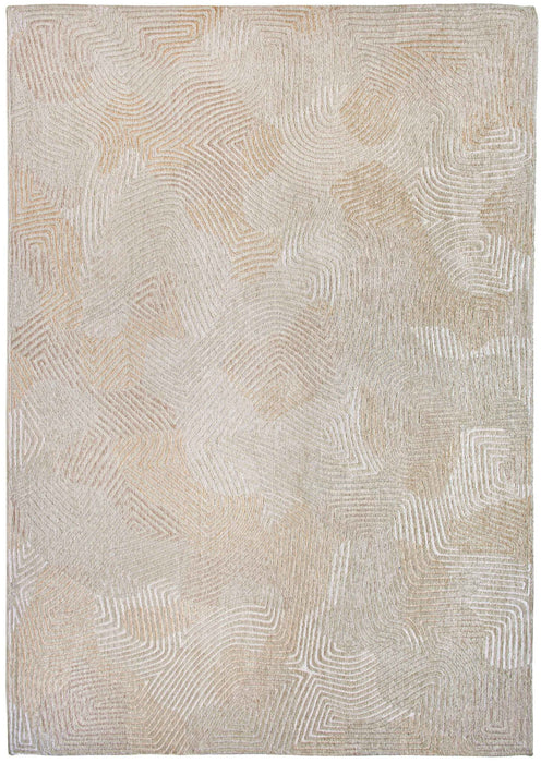 6' x 8' Abstract Non Skid Area Rug - Beige And White