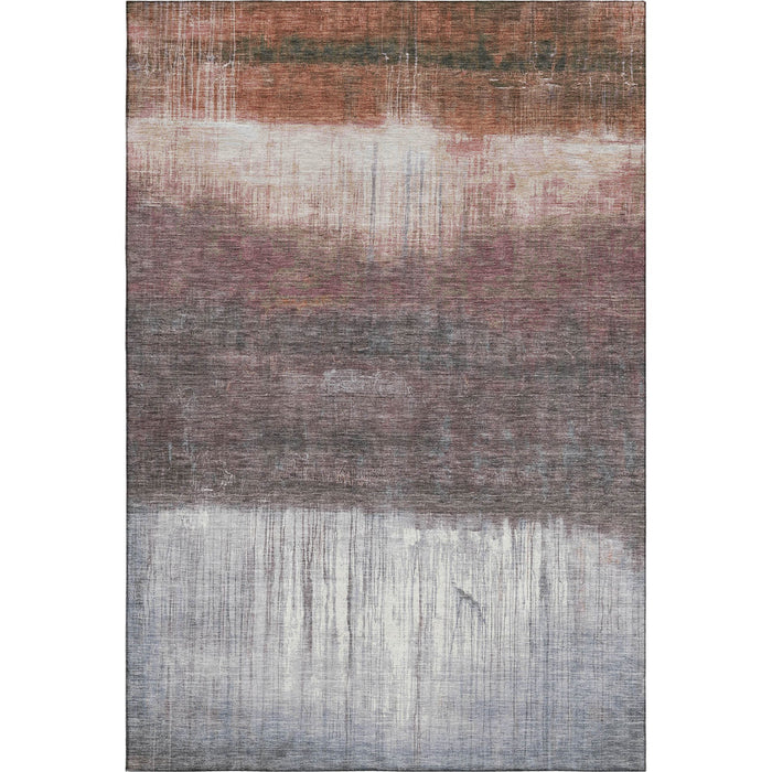 10' X 14' Abstract Washable Area Rug With UV Protection (718442) - Rust / Ivory