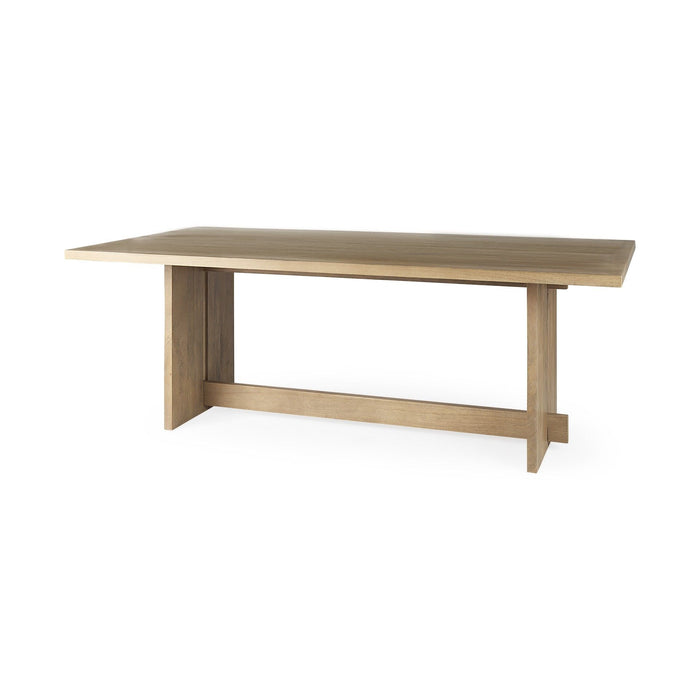 Light Modern Rustic Wooden Dining Table - Brown