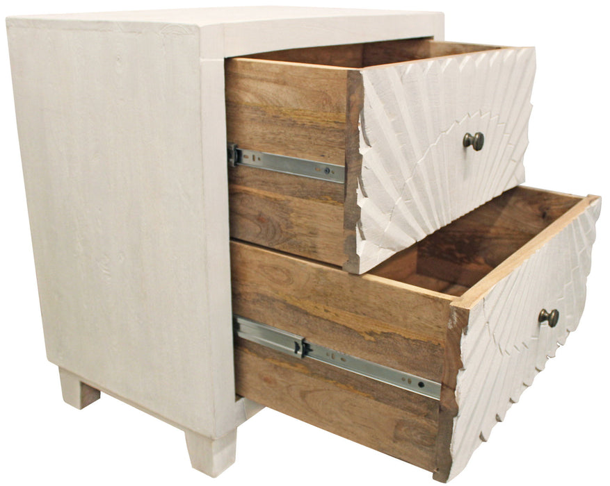 Two Drawer Nightstand - Ivory