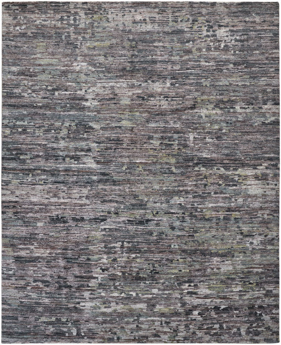 10' x 13' Wool Abstract Hand Knotted Area Rug - Blue And Gray