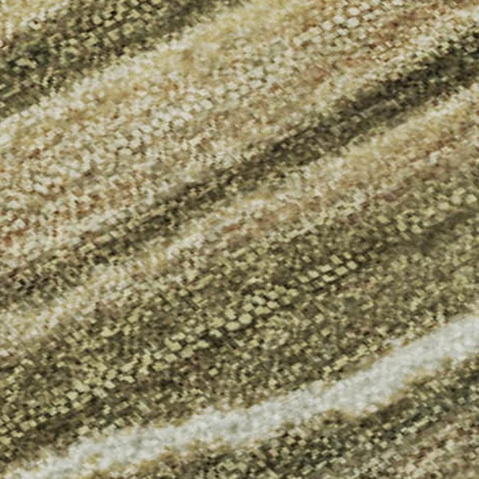 10' X 14' Striped Washable Area Rug With UV Protection (697710) - Fern Green / Gray / Ivory
