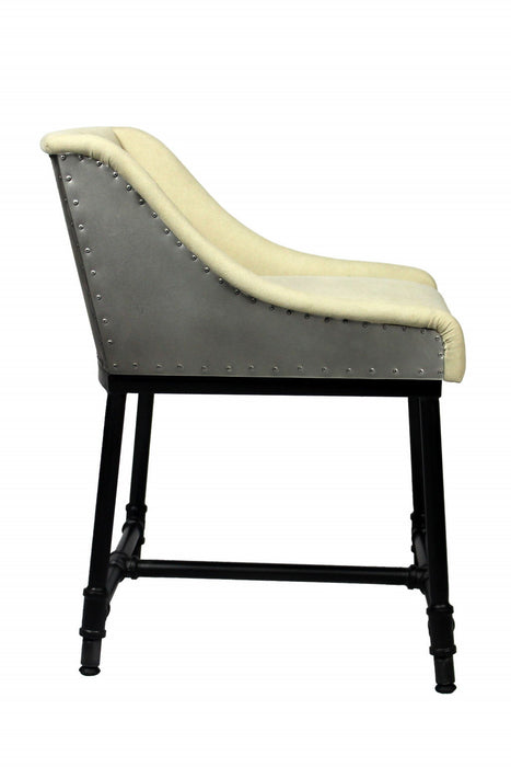 Upholstered Linen Dining Arm Chair - Black / Natural