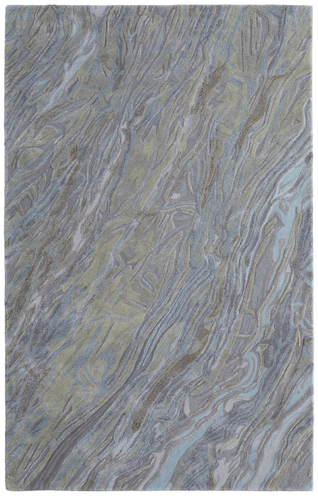 8' X 10' Abstract Hand Tufted Area Rug - Blue / Gray