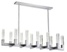 HomeRoots silver metal twelve-light chandelier with glass shades, dimmable with candle-style design and modern elegance.