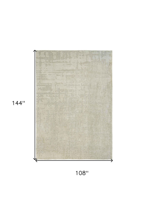 9' x 12' Abstract Non Skid Area Rug - Gray And Beige