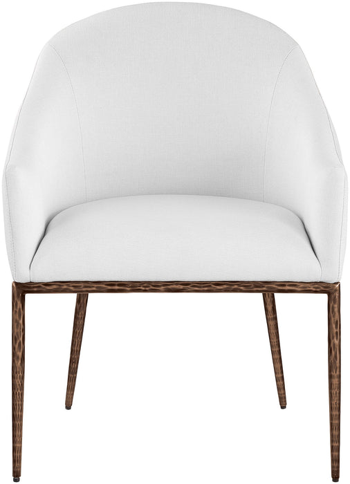Ferro - Upholstered Dining Arm Chair With Brushed Bronze Legs