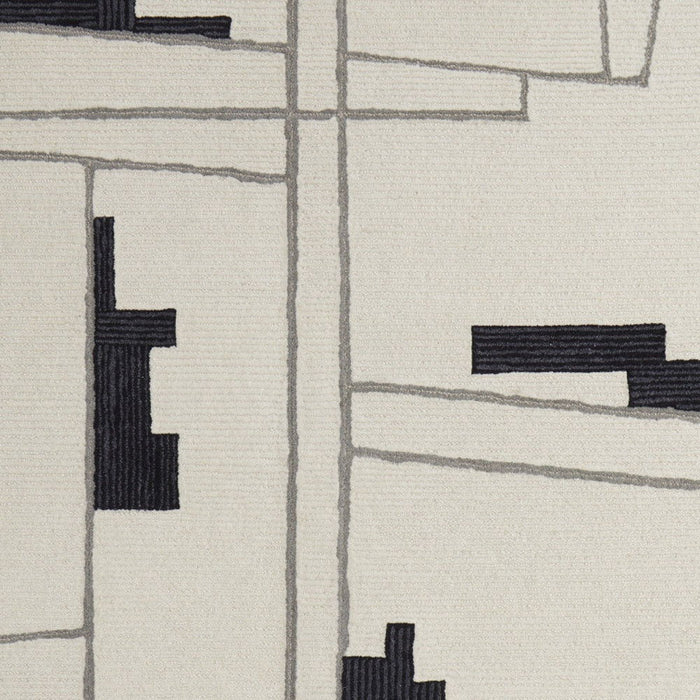10' x 14' Wool Abstract Hand Tufted Area Rug - Ivory And Gray