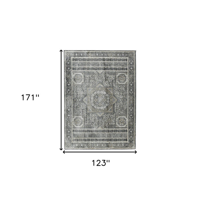 10' X 14' Medallion Area Rug - Charcoal And Gray
