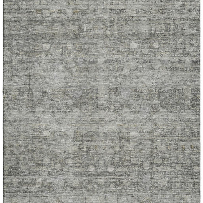 10' X 14' Geometric Washable Area Rug With UV Protection (700757) - Pewter / Taupe
