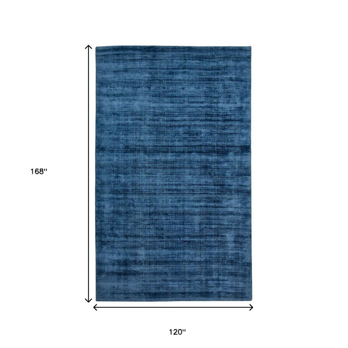 10' X 14' Striped Hand Woven Area Rug - Dark Blue