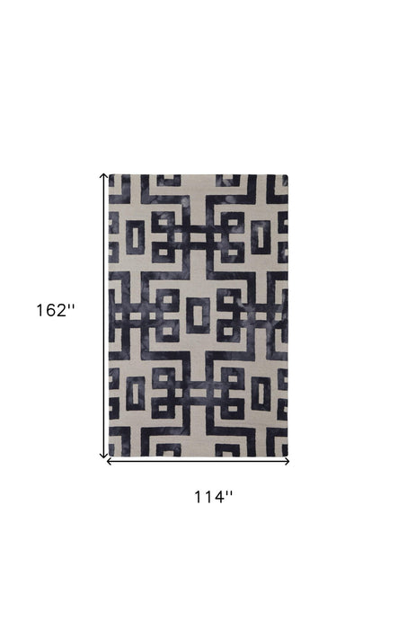 10' x 14' Wool Tufted Handmade Area Rug - Ivory And Black