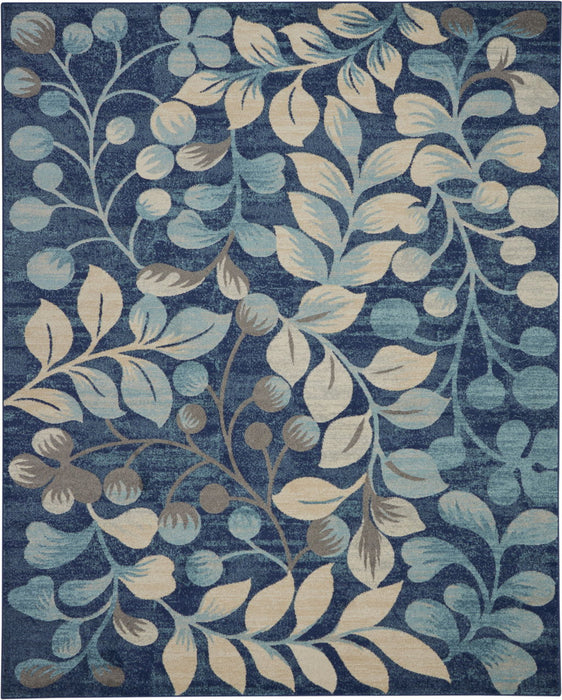 9' X 12' Floral Area Rug (551458) - Blue / Ivory