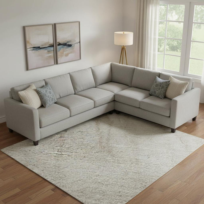 10' X 14' Abstract Washable Area Rug With UV Protection (701539) - Taupe / Beige