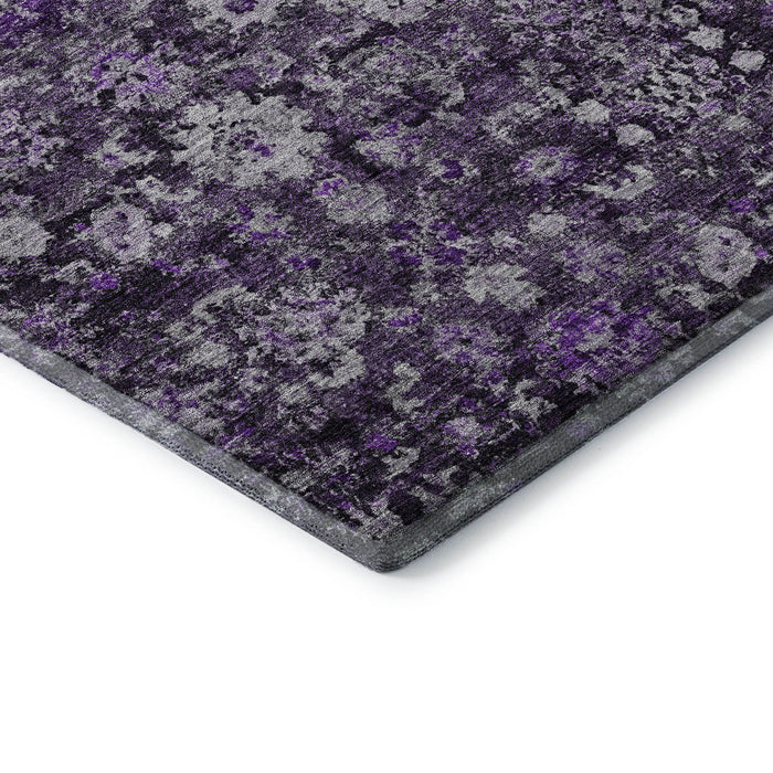 10' X 14' Oriental Washable Area Rug With UV Protection (653791) - Purple / Ivory