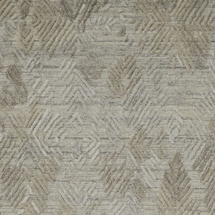 10' Abstract Hand Woven Runner Rug - Gray And Taupe