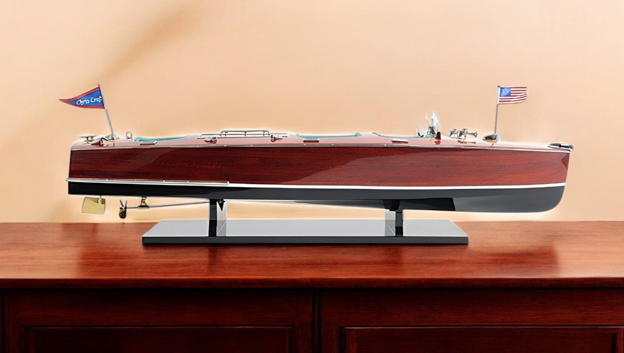 c1928 Chris Craft Triple Cockpit Large Painted Model - Brown