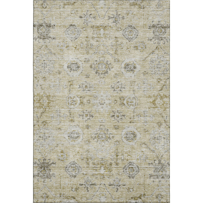 10' X 14' Damask Washable Area Rug With UV Protection (684576) - Beige / Gray / Brown