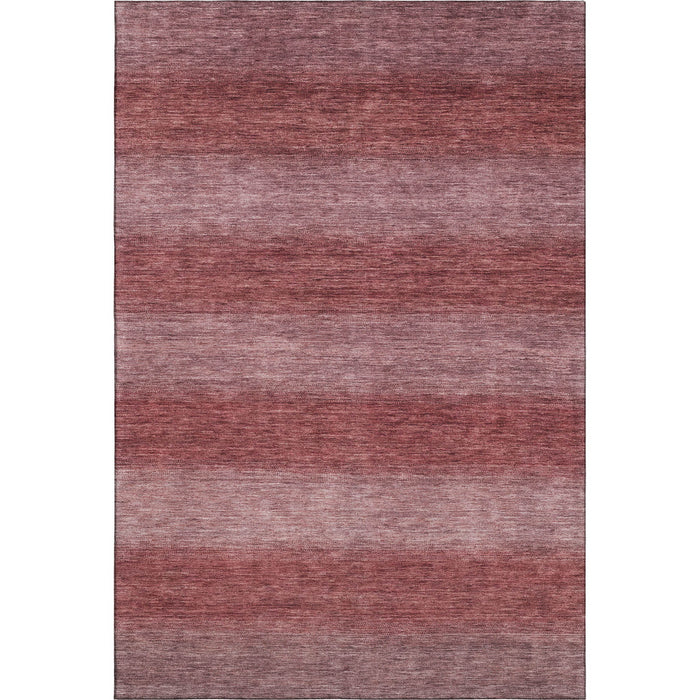 10' X 14' Striped Washable Area Rug With UV Protection (699556) - Rust / Coral