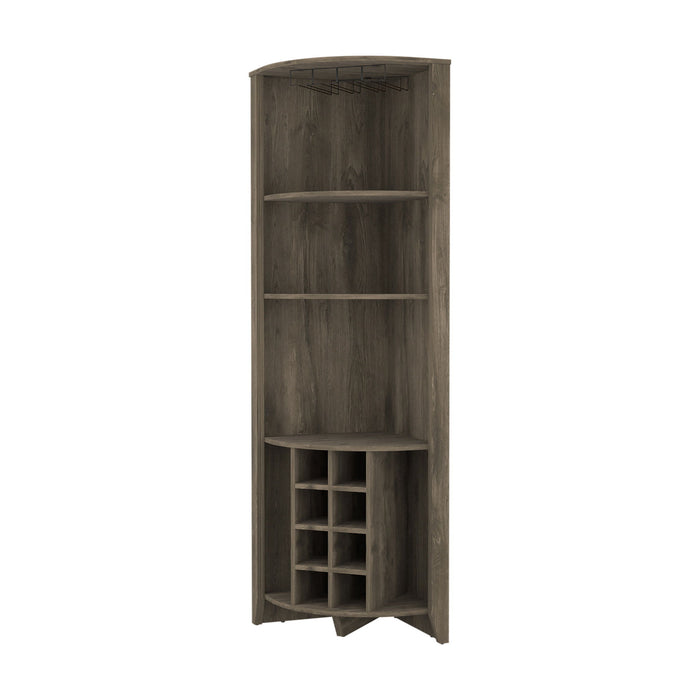 71" Wood Corner Bar Cabinet - Gray