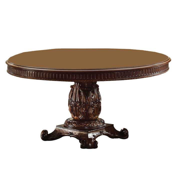 60" Solid Wood Pedestal Base Dining Table - Brown