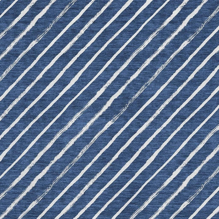 10' X 14' Abstract Geometric Washable Area Rug With UV Protection (701942) - Navy Blue / Ivory