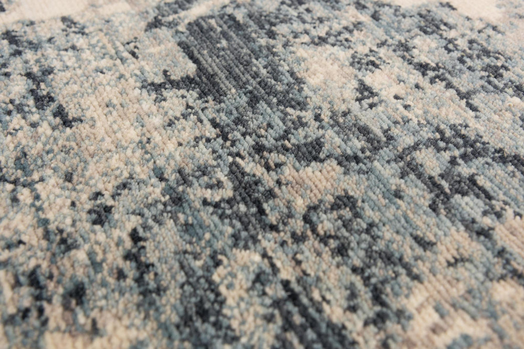8' X 10' Wool Abstract Hand Carved Handmade Area Rug (747998) - Blue / Gray / Ivory