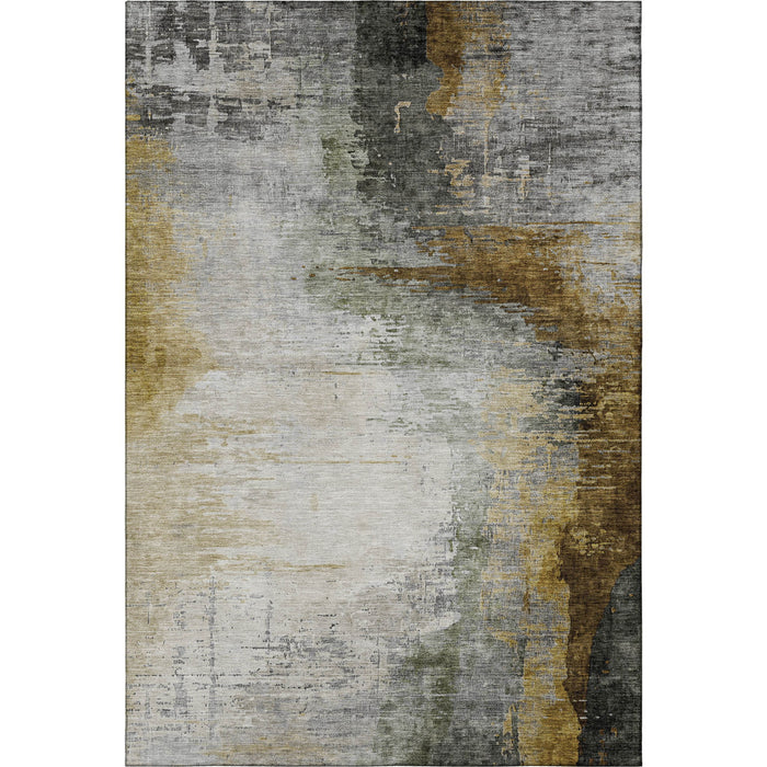 10' X 14' Abstract Washable Area Rug With UV Protection (715615) - Chocolate / Beige
