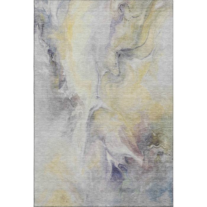 10' X 14' Abstract Washable Area Rug With UV Protection (696983) - Gold / Gray / Silver
