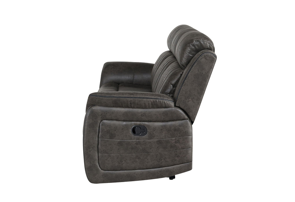 Reclining USB Sofa Toss Pillow With Silver Legs - Charcoal