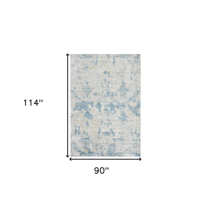 8' X 10' Abstract Area Rug - Ivory And Sky