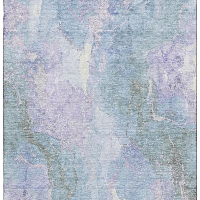 10' X 14' Abstract Washable Area Rug With UV Protection (701317) - Lavender / Blue