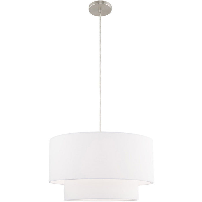 15" Dimmable Chandelier With Shades - Nickel