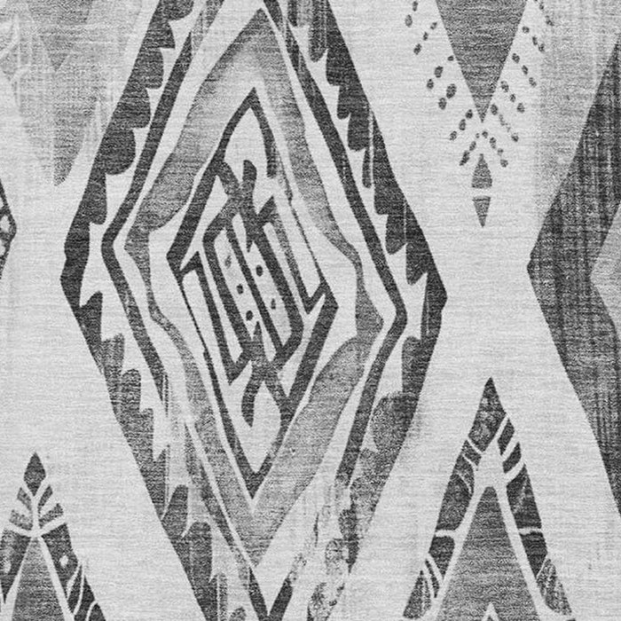 10' X 14' Geometric Washable Area Rug With UV Protection (706127) - Gray / Silver
