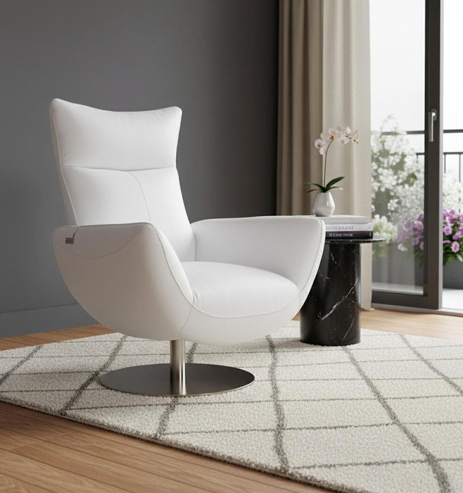 Contemporary Leather Lounge Chair - White