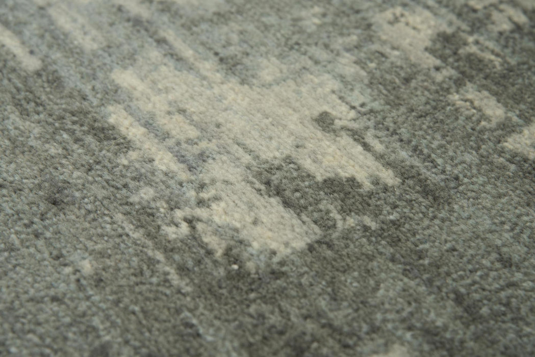 10' X 13' New Zealand Lambs Wool Abstract Hand Carved Handmade Area Rug (747500) - Gray / Light Gray