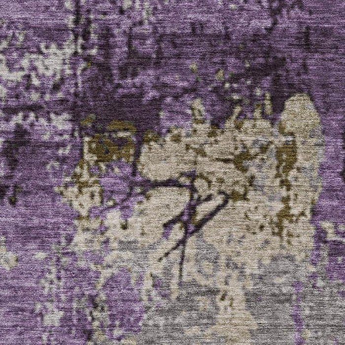 10' X 14' Abstract Washable Area Rug With UV Protection (707821) - Lavender / Gray / Ivory
