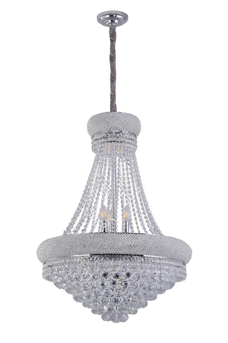 Empire Multi Light Crystal And Metal Dimmable Chandelier - Clear / Silver
