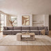 Meridian Furniture velvet performance fabric upholstered 5-piece stationary sectional sofa with plush cushioning and modern design.