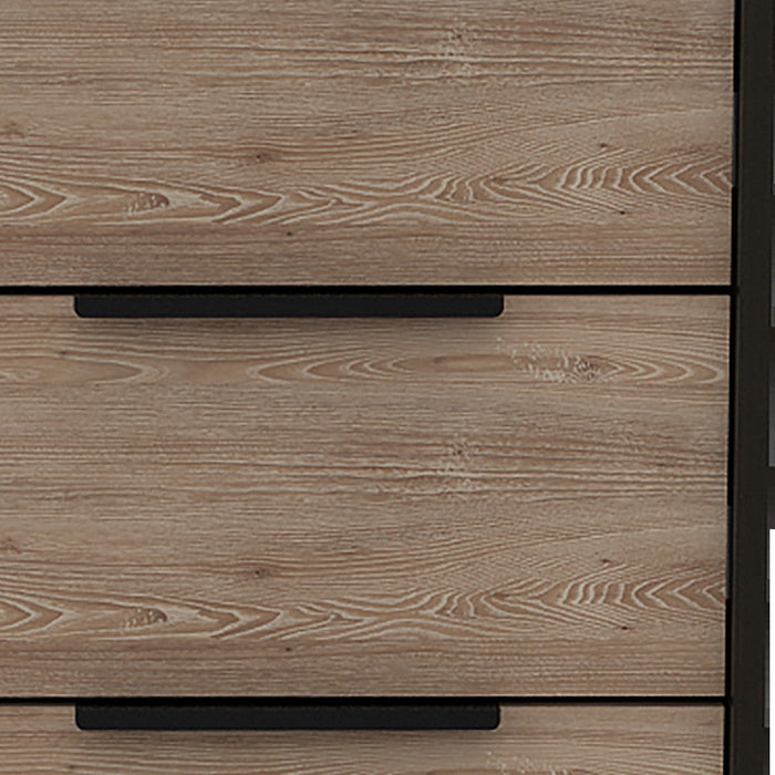 Five Drawer Standard Chest - Brown And Black