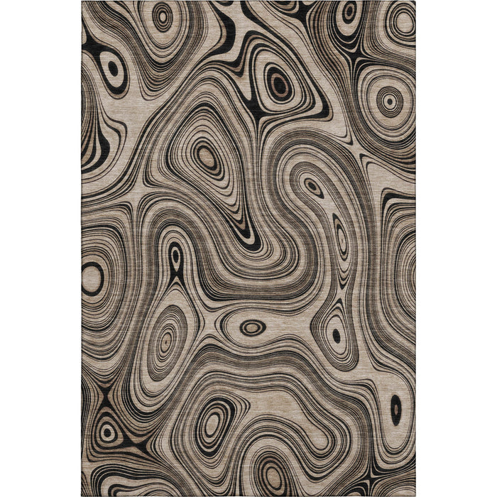 10' X 14' Geometric Washable Area Rug With UV Protection (717705) - Beige / Charcoal