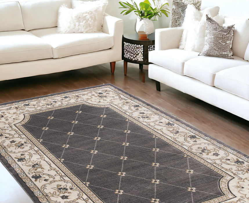 9' x 12' Polypropylene Area Rug - Gray Or Ivory